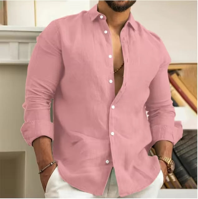 Camisa de Linho Premium Hombre [FRETE GRÁTIS]