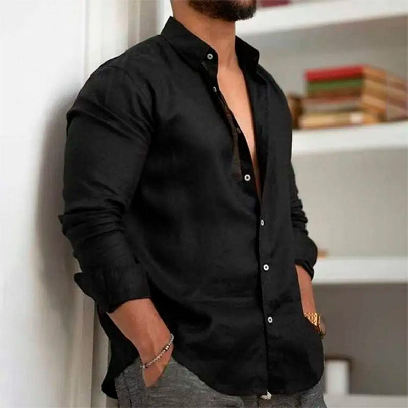 Camisa de Linho Premium Hombre [FRETE GRÁTIS]