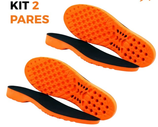 KIT 2 Pares de Palmilha Ortopédica de Gel P.U - Vitalis Sport