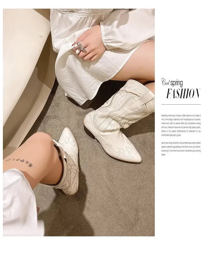 Bota Country Boho Branca