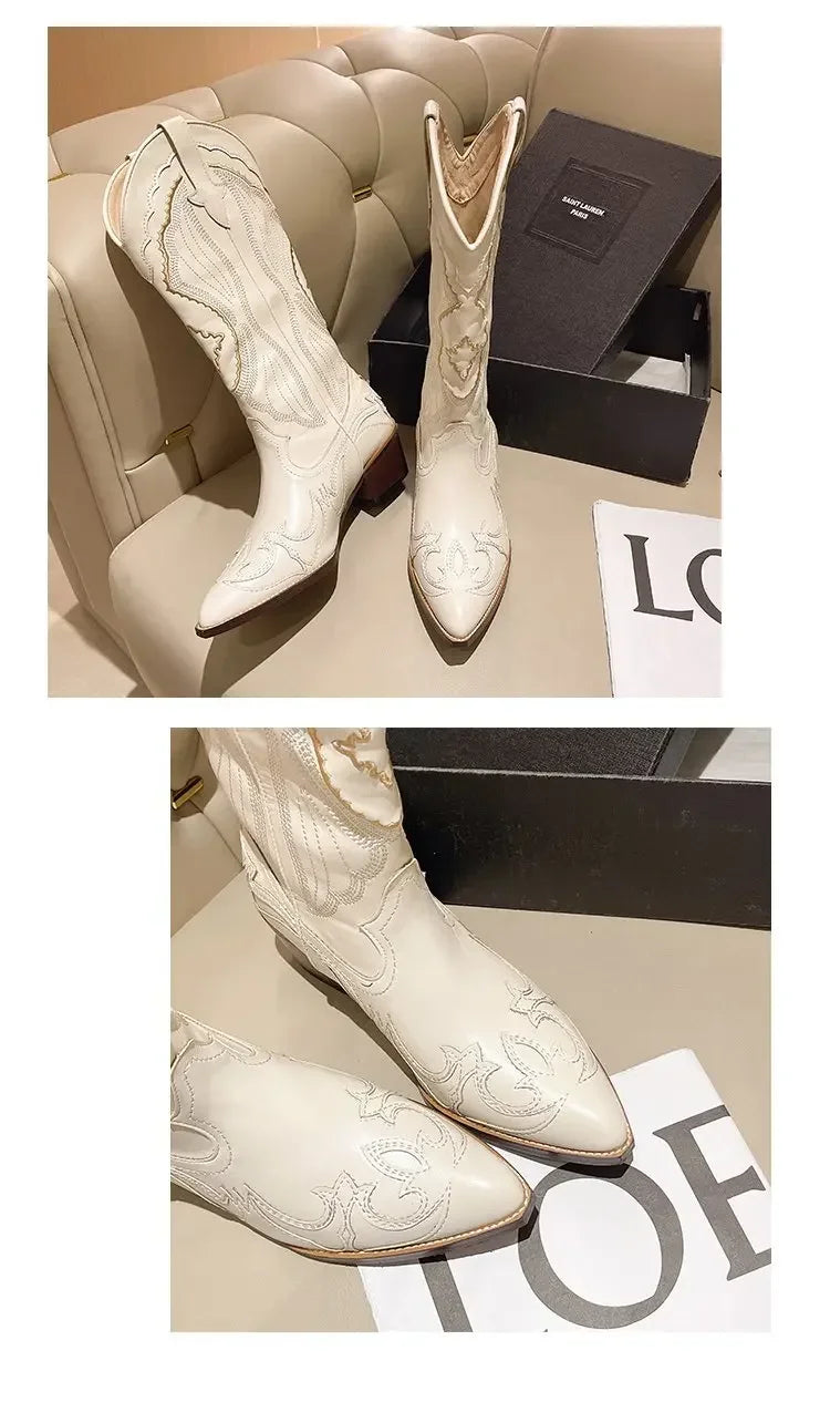 Bota Country Boho Branca