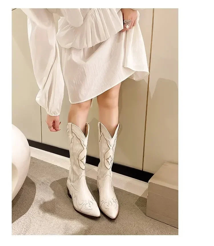 Bota Country Boho Branca