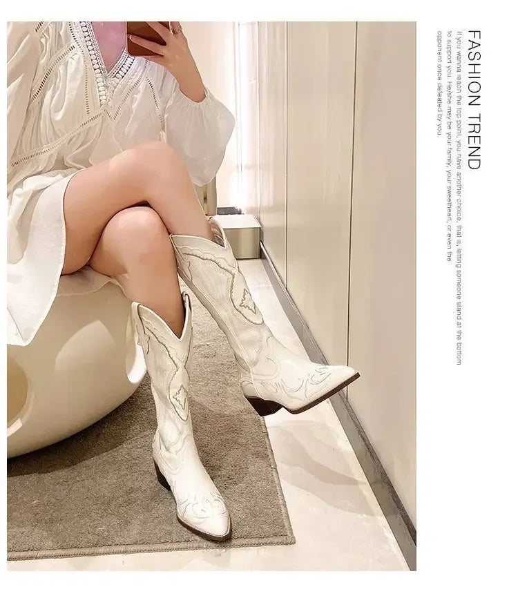 Bota Country Boho Branca