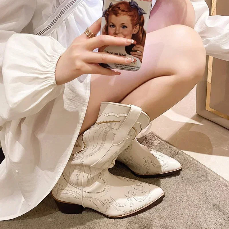 Bota Country Boho Branca