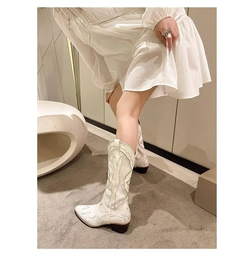 Bota Country Boho Branca