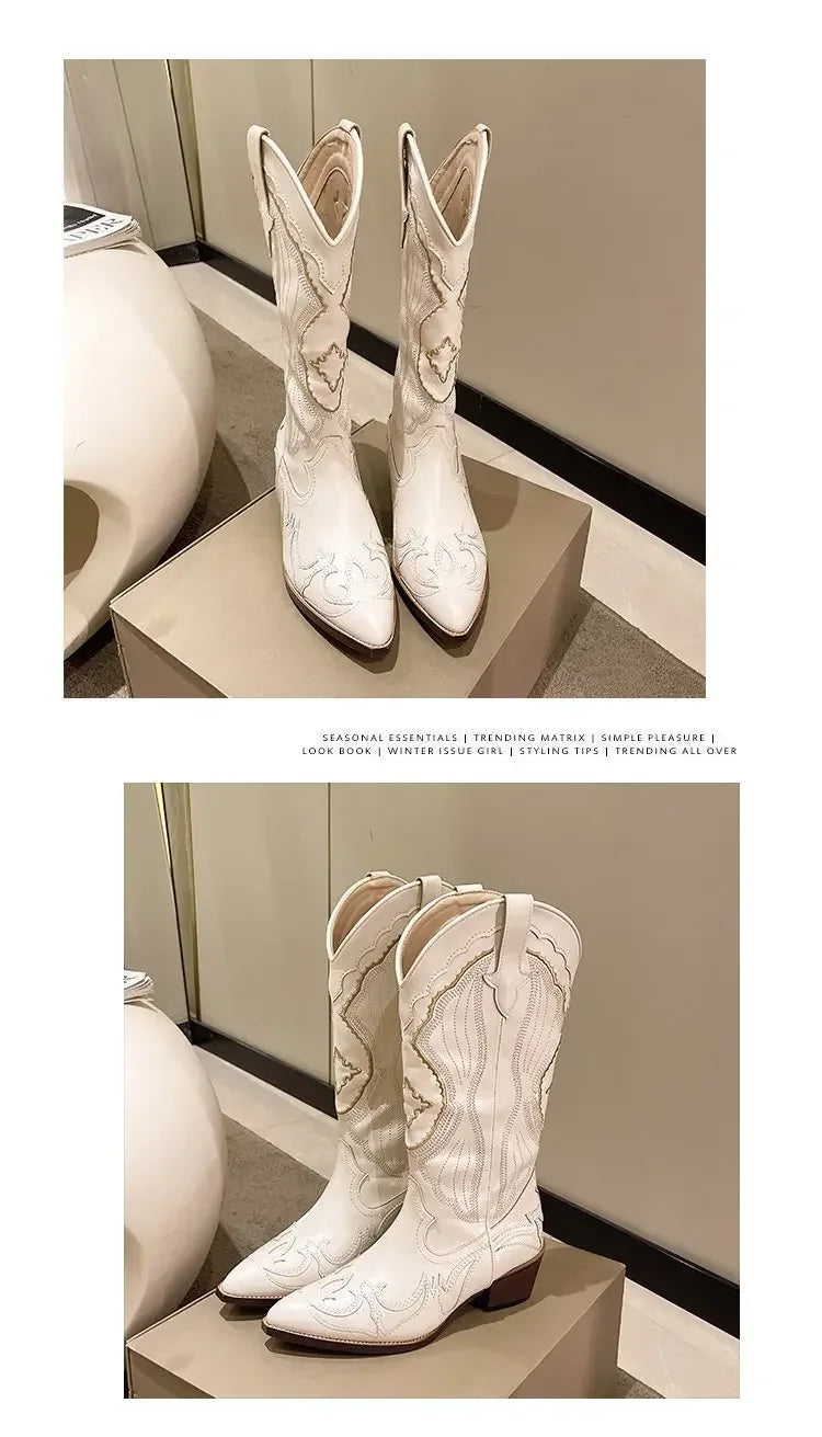 Bota Country Boho Branca