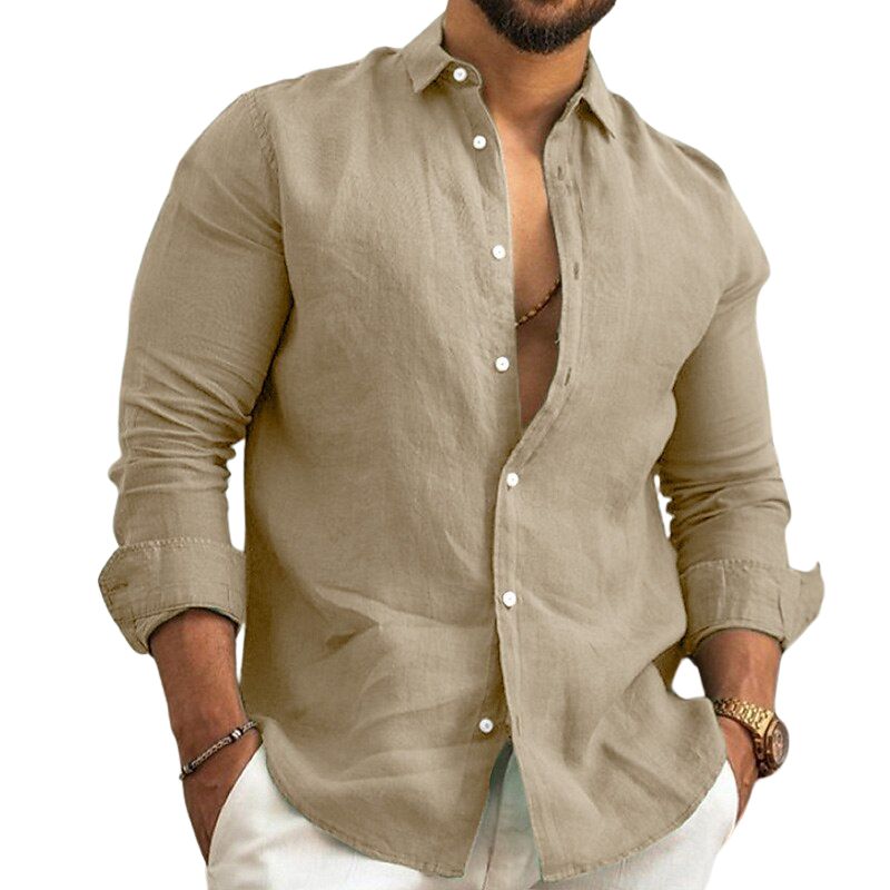 Camisa de Linho Premium Hombre [FRETE GRÁTIS]